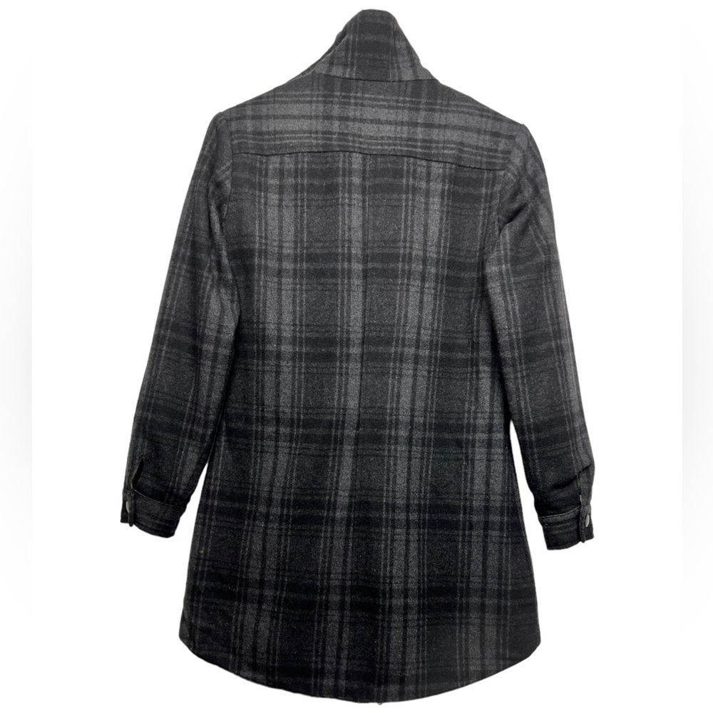 BRIDGE & BURN Gray Plaid Wool Coat - Picture 9 of 12
